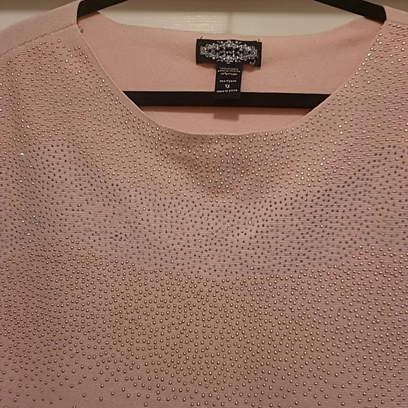 Oliver. O Ladies Sweater Sparkle Studed Blouse Pink Sz  1X - Picture 3 of 5
